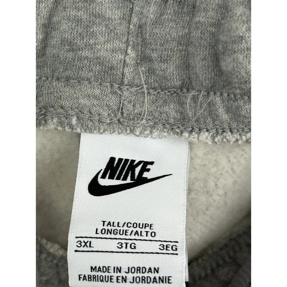 Men's Nike Club Fleece Jogger Sweatpants Size 3XL Tall Grey Pants Comfort Gym *